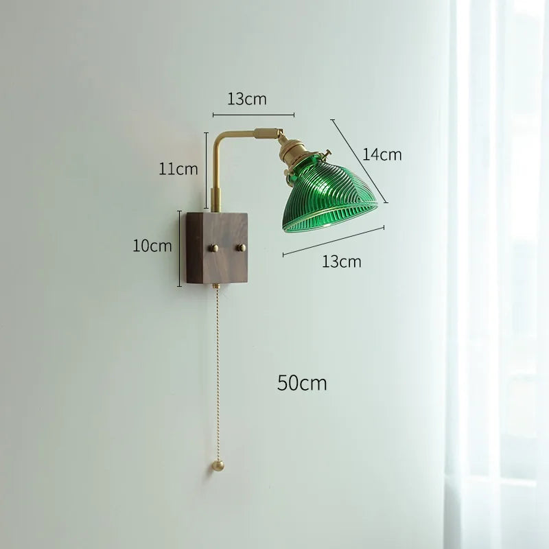 Decorbites™ Klares Glas LED Wandlampen mit Zugschalter, drehbares modernes nordisches Wandlicht