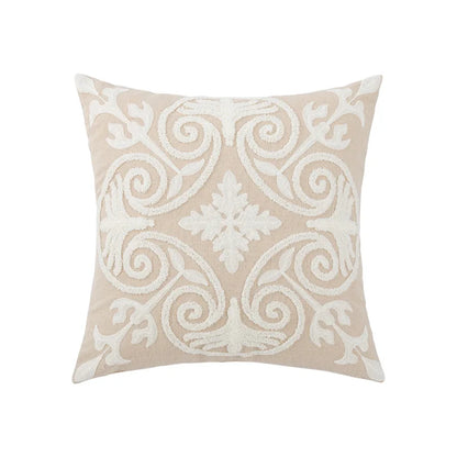 DecorBites™ Daisy Floral Geometric Embroidery Pillow Cover Yellow Blue 45x45cm Soft Cozy