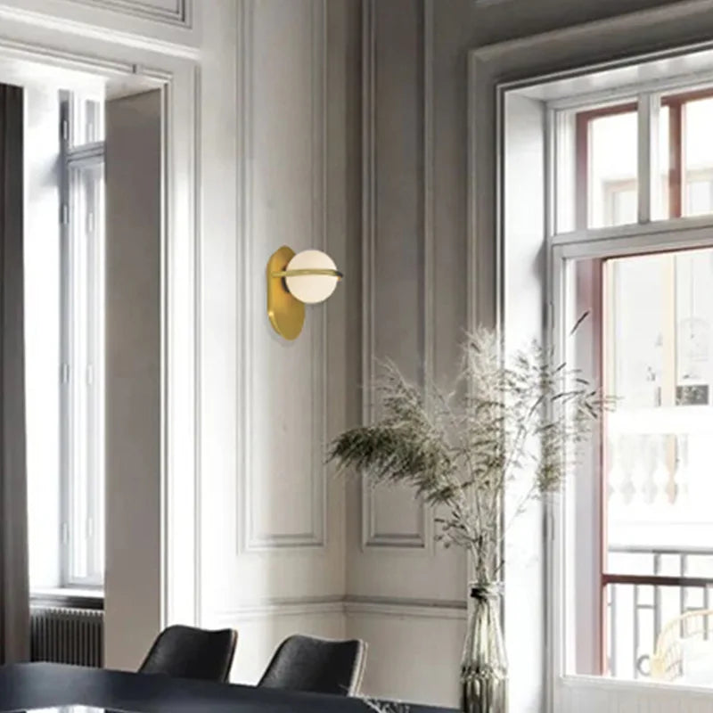 Decorbites™ Glas-Kugel Gold Wandlampe | Moderne nordische Nachttisch-Innenleuchte