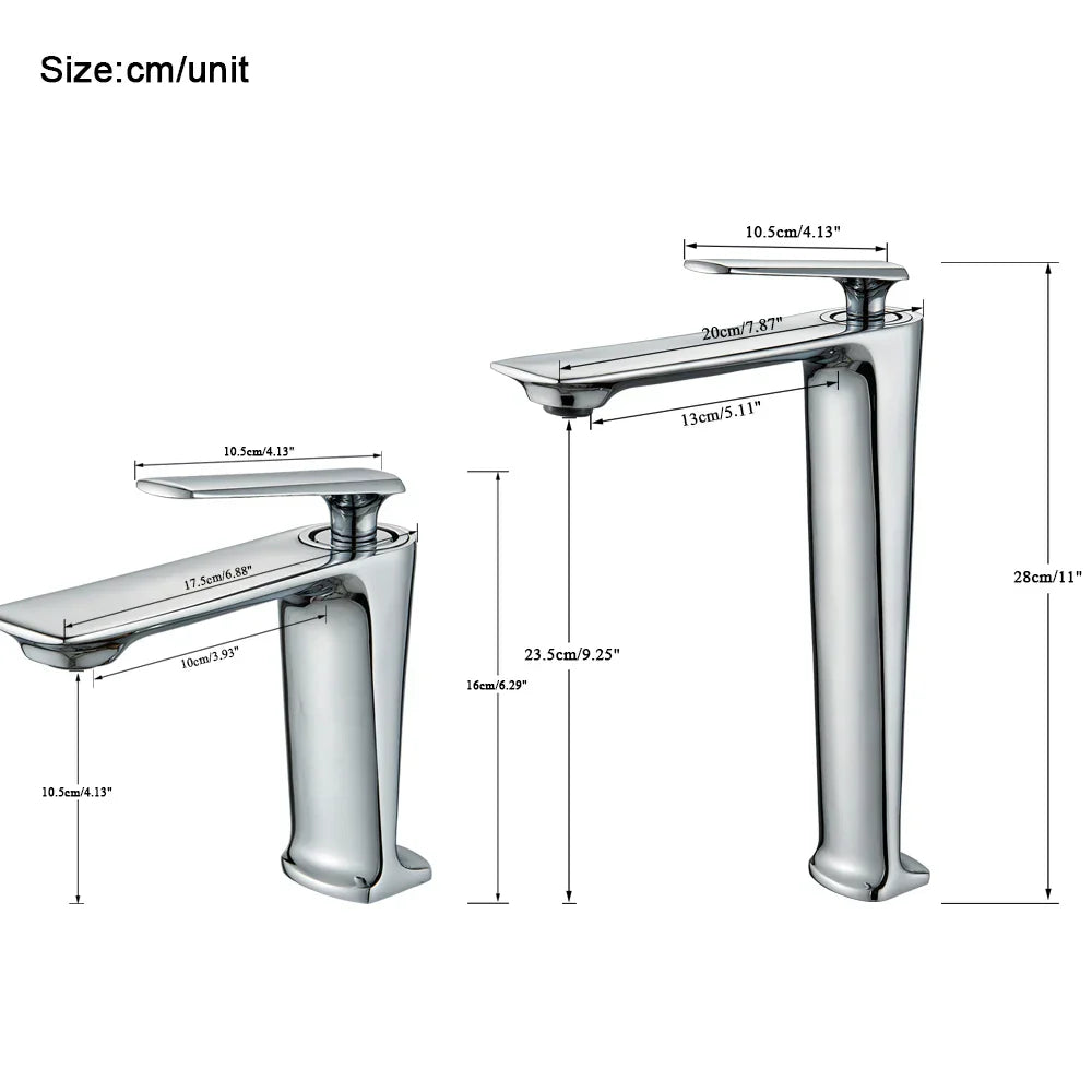 DecorBites™ Black Brass Bathroom Sink Faucet, Hot Cold Water Mixer, Single Handle Deck Mount