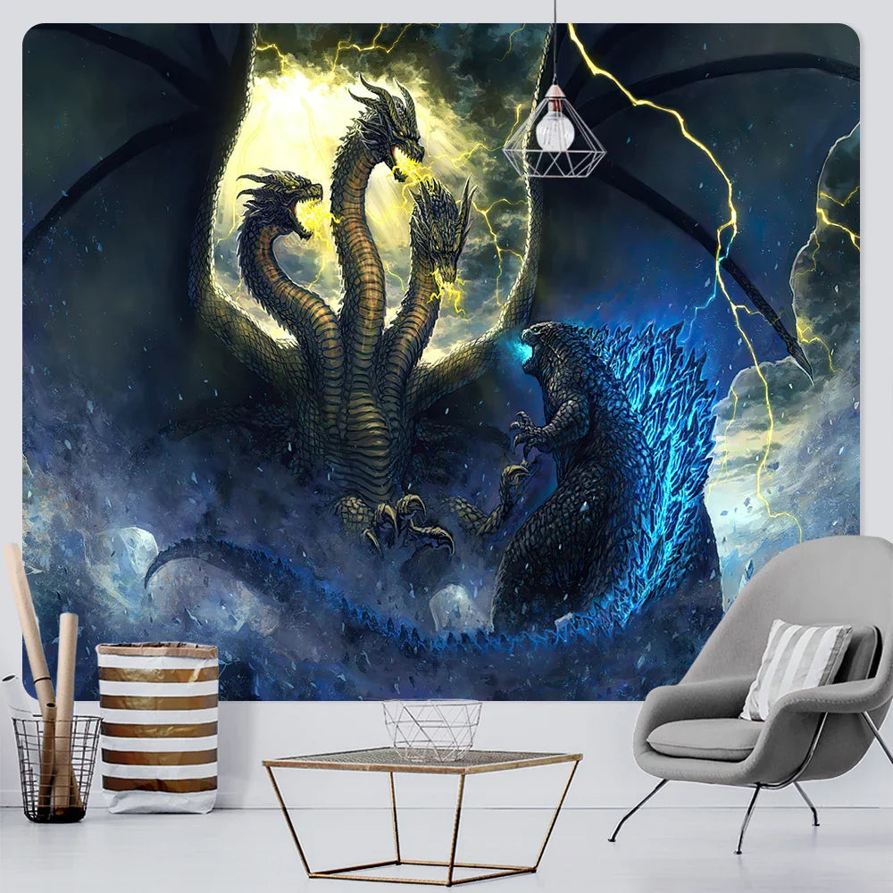 DecorBites™ Dragon Psychedelic Art Tapestry for Home Decoration and Sofa Blanket