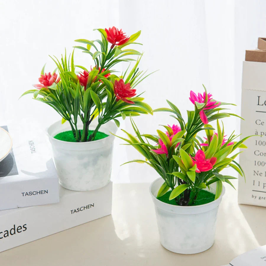 Decorbites™ Künstliche Blumen Bonsai Vase Mini Topf Heimdekoration Hochzeit DIY Blumentopf