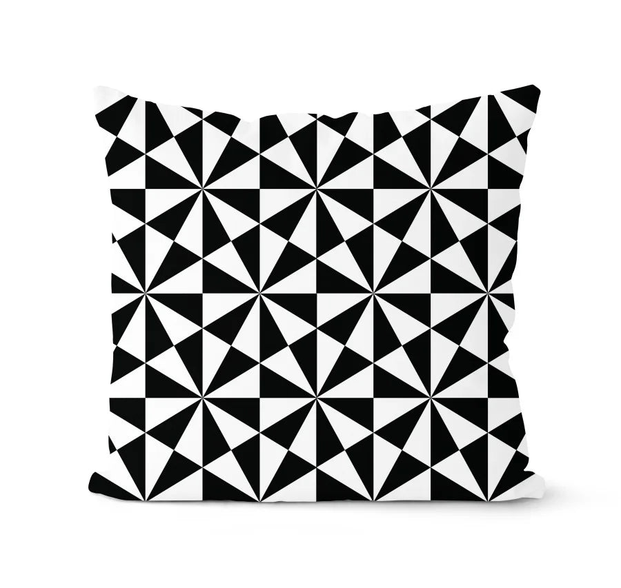 DecorBites™ Geometric Black & White Pillowcase Set – Home Sofa Decoration Cushion