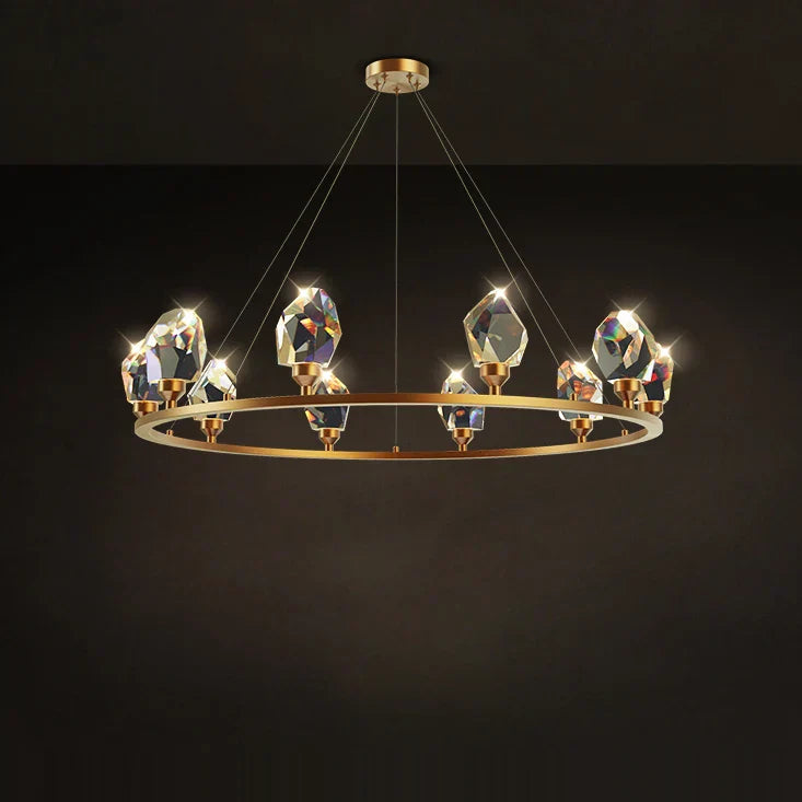 Decorbites™ Kristall-Kupfer-Runder Kronleuchter: Elegante LED-Hängeleuchte für das Esszimmer