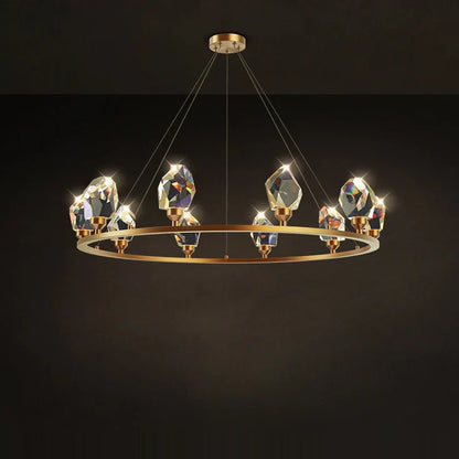 Decorbites™ Kristall-Kupfer-Runder Kronleuchter: Elegante LED-Hängeleuchte für das Esszimmer