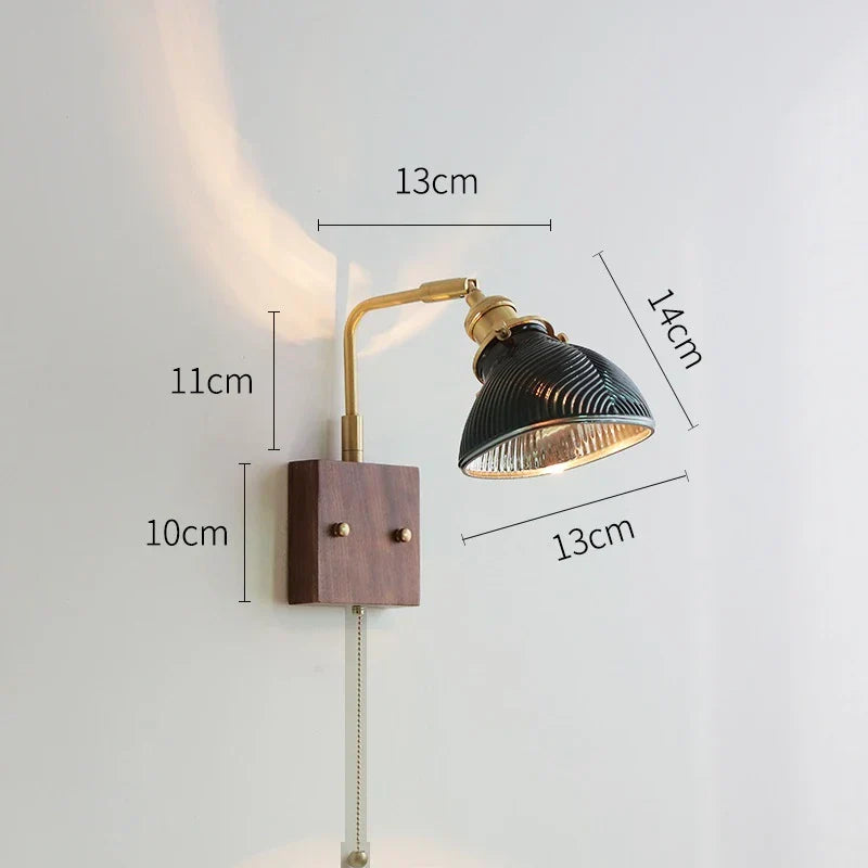 Decorbites™ Klares Glas LED Wandlampen mit Zugschalter, drehbares modernes nordisches Wandlicht