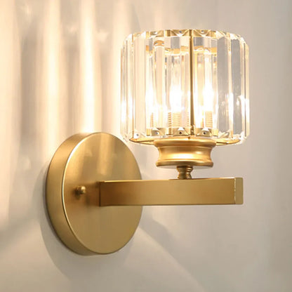 DecorBites™ Crystal Glass Wall Sconce for Bedroom & Living Room Lighting