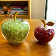 Crystal Apple Paperweight Decor