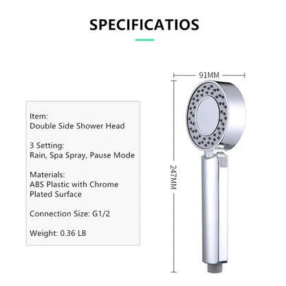 DecorBites™ Double-sided High Pressure Showerhead with Shower Gel Container