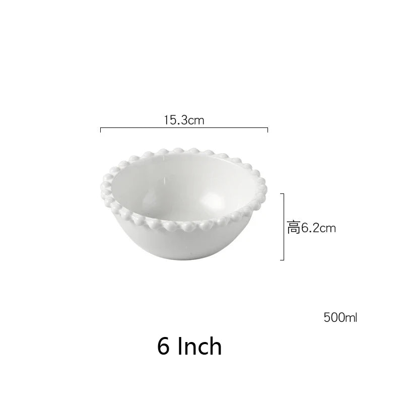 Decorbites™ Herzförmiges Perlmutt-Essbesteck-Set - Elegantes Porzellan-Tafelgeschirr für Salat, Suppe, Steak