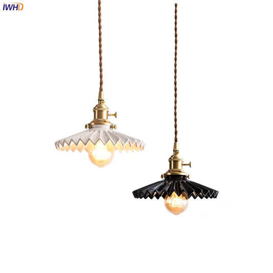 Decorbites™ Japanische Keramik-Hängeleuchte Kupfer Vintage Nordisches Lampenarmatur für Heimdekoration