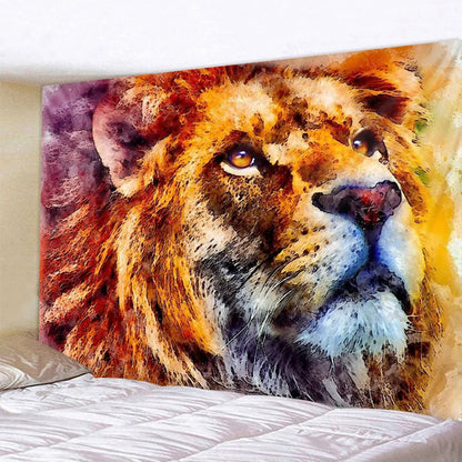 Decorbites™-Löwen-Psychedelische-Kunst-Wandbehang für die Heimdekoration Hippie-Bohemian-Wohnzimmer-Wandkunst