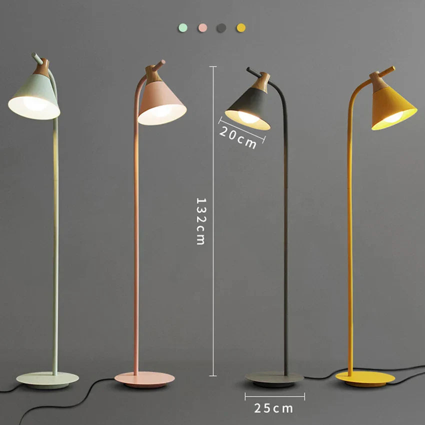 Decorbites™ Eisen-Makronen-Bodenleuchte: Moderne LED-Holz-Hochleuchte für das Wohnzimmer