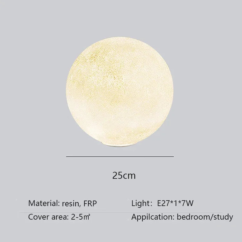 Nordic Moon White FRP Round Pendant Light