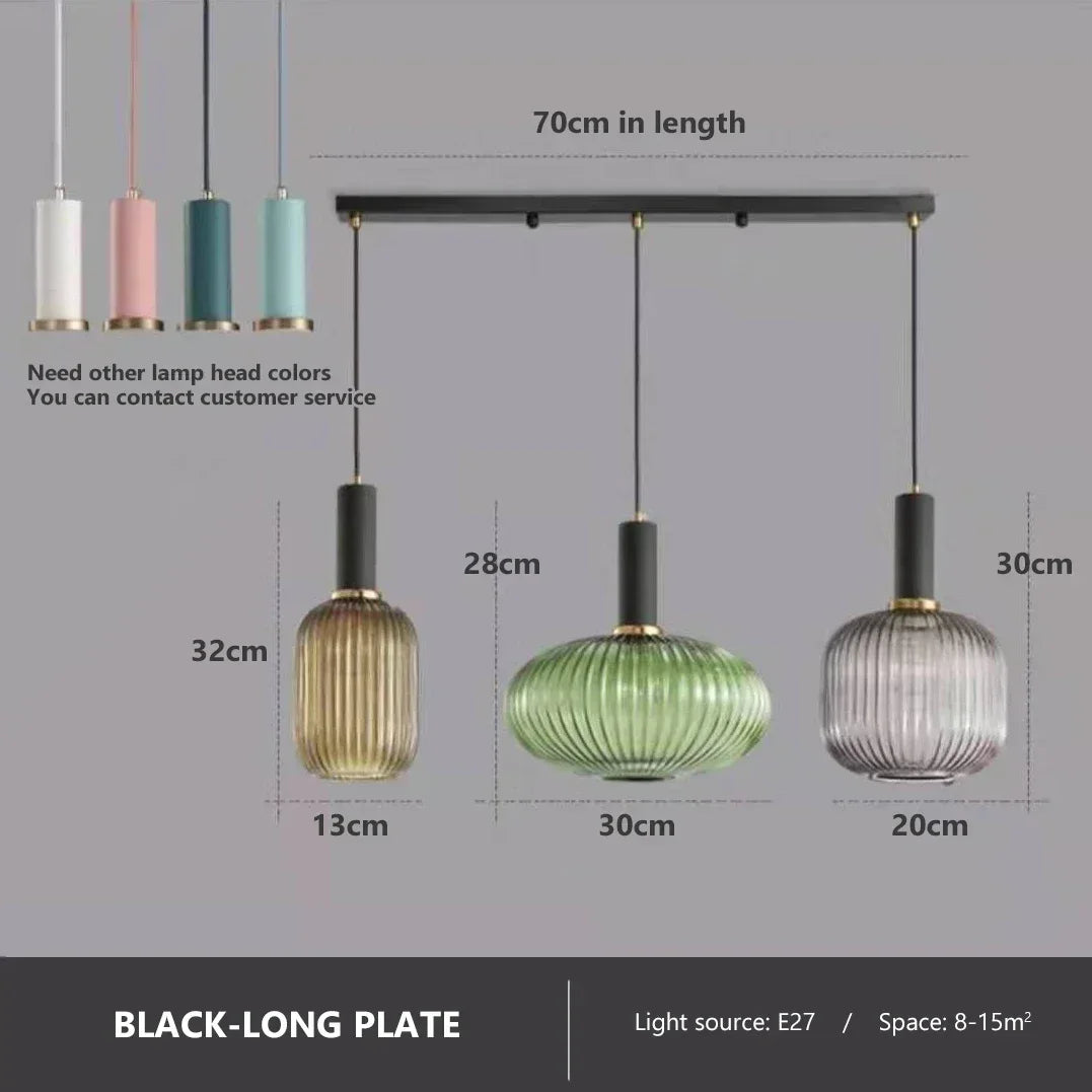 Decorbites™ Bunte Glasanhängerleuchten Wohnzimmer Nachttischlampe LED Hängelampe