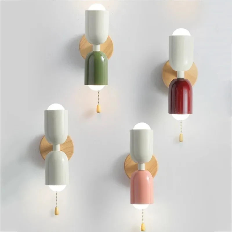 Decorbites™-Creme-Reißverschluss-Holzwandlampe für Schlafzimmer, Wohnzimmer, Flurbeleuchtung