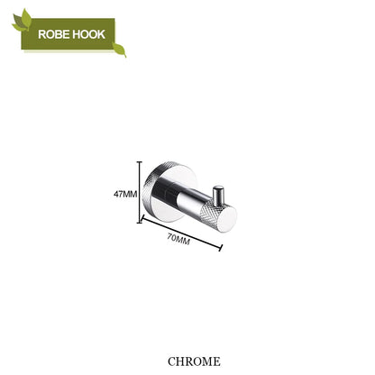 DecorBites™ Bathroom Accessories Set: Rose Gold Chrome Hook, Brushed Gold Towel Rack, Stainless Steel Toilet Paper Holder