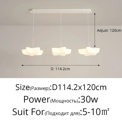 DecorBites™ Cloud White Floating Pendant Chandelier for Dining Room, Kitchen Island, Indoor Lighting