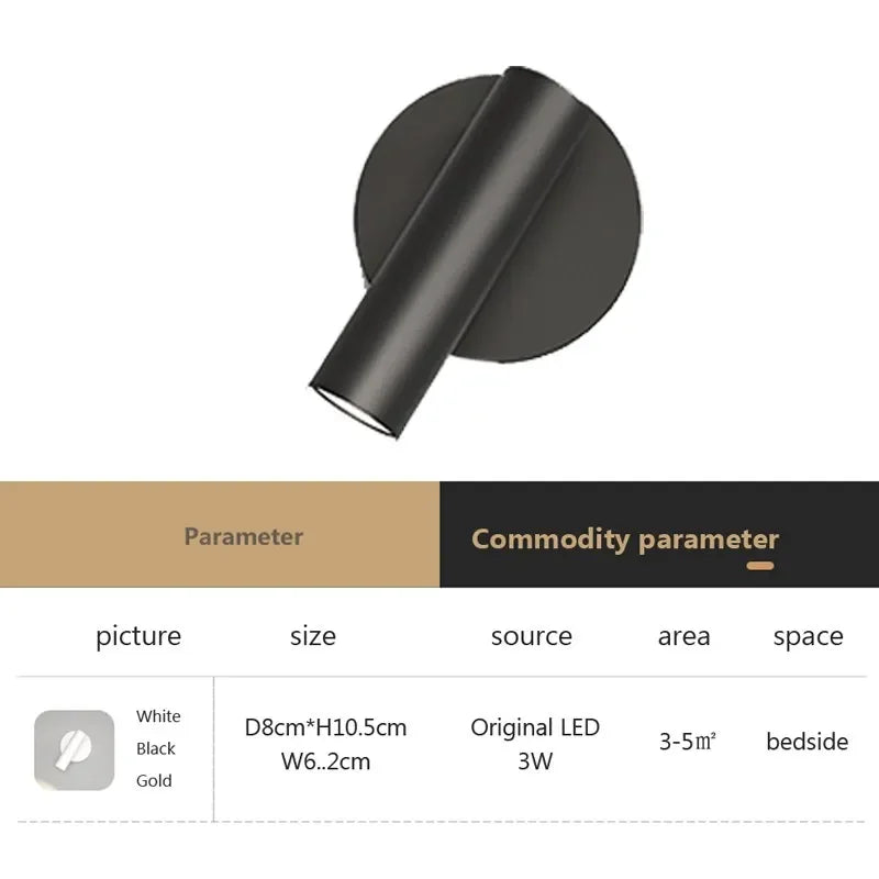 Gold Rotatable Aluminum Wall Lamp 2-Head