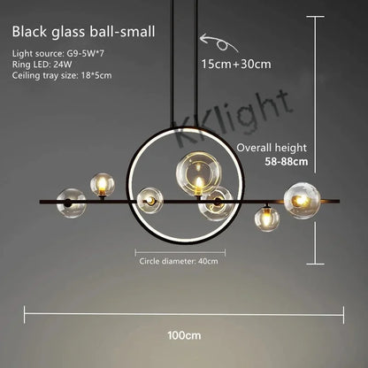 Decorbites™ Glasblasen-Kronleuchter: Moderne nordische LED-Hängeleuchte für Esszimmer und Küche