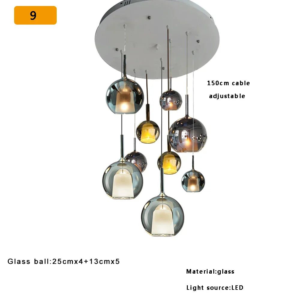 Decorbites™ Glas-Kugelleuchter: Italienische Designer-Hängeleuchte für Esszimmer, Kücheninsel
