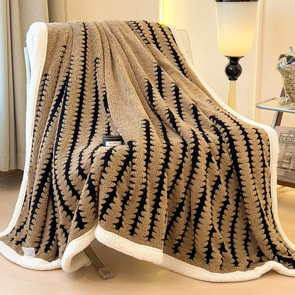 Decorbites™ Jacquard-Decke: Winterverdickte Lammwoll-Nap-Shawl für das Wohnzimmer