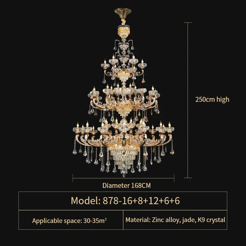 DecorBites™ Crystal Candle Chandelier for Home Living Room Dining Bedroom