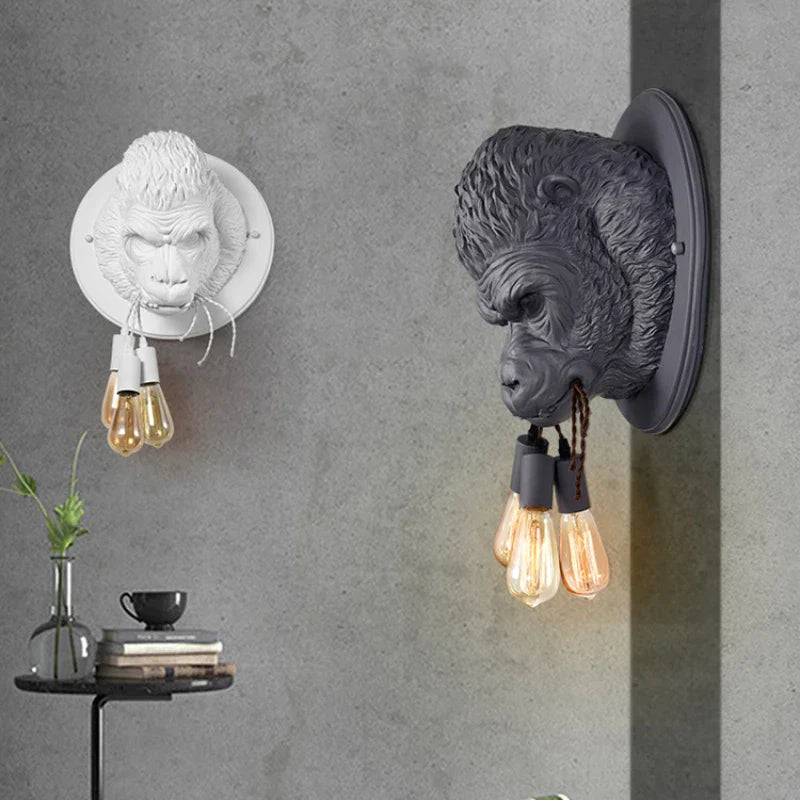 Decorbites™ Gorilla-Harz-Wandlampe: Modern-retro Tier-LED-Heimdekoration Nachttischbeleuchtung
