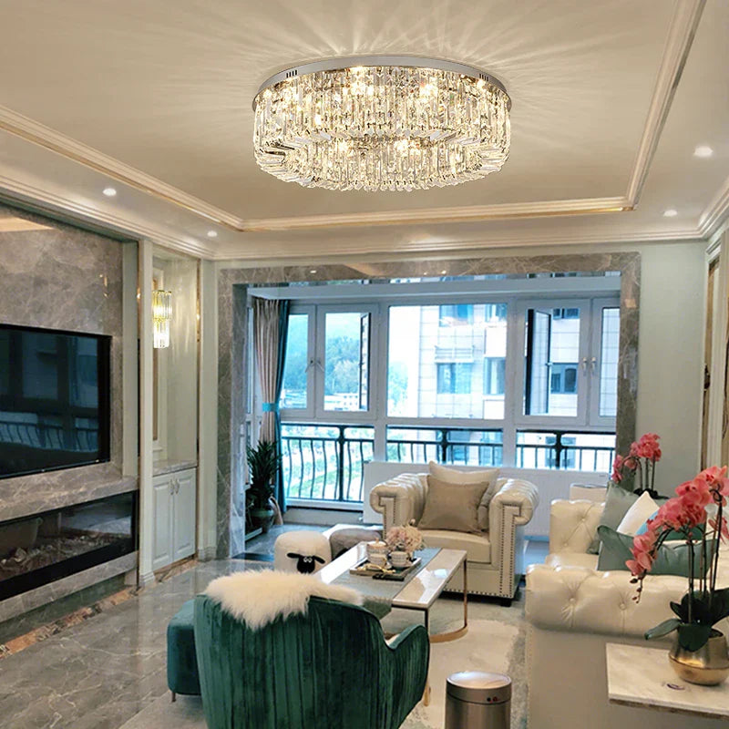 DecorBites™ Crystal LED Ceiling Lights Shiny Gold/Chrome Steel E14 Mount Fixtures