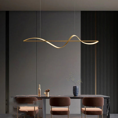 Modern Linear Iron And Acrylic LED Pendant Light