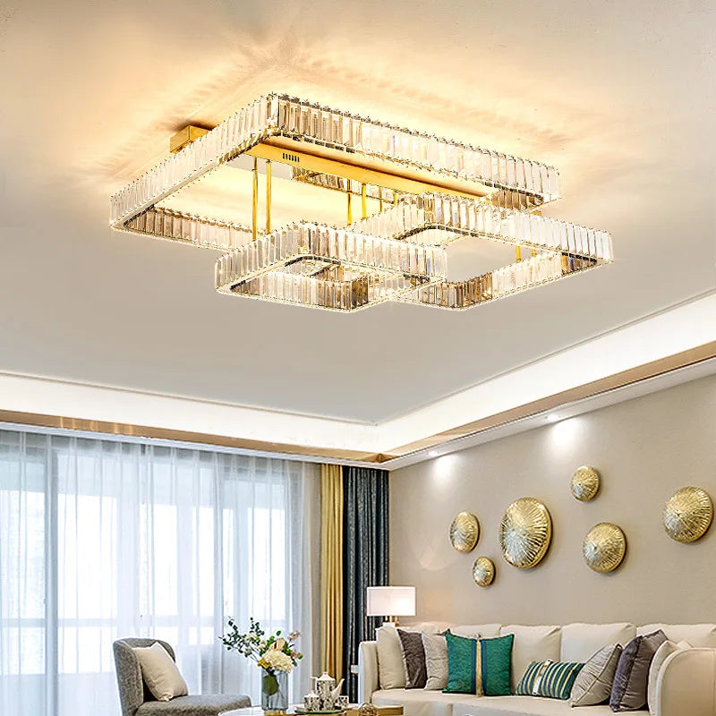 DecorBites™ Crystal Ceiling Chandelier Dimmable LED Lights for Luxury Foyers and Bedrooms