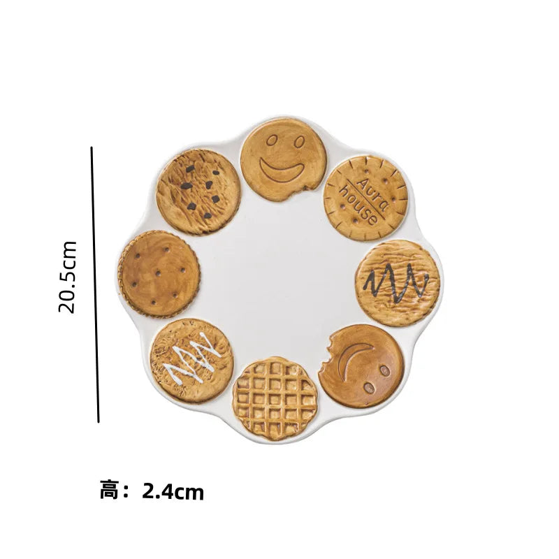 DecorBites™ Creative Biscuit Ceramic Tableware Set for Snacks, Desserts, and Coffee