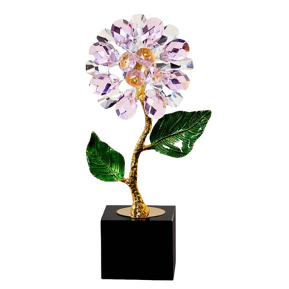 Decorbites™ Kristall-Sonnenblume Metallskulptur Heimdekoration Figur Glas-Handwerkskunst