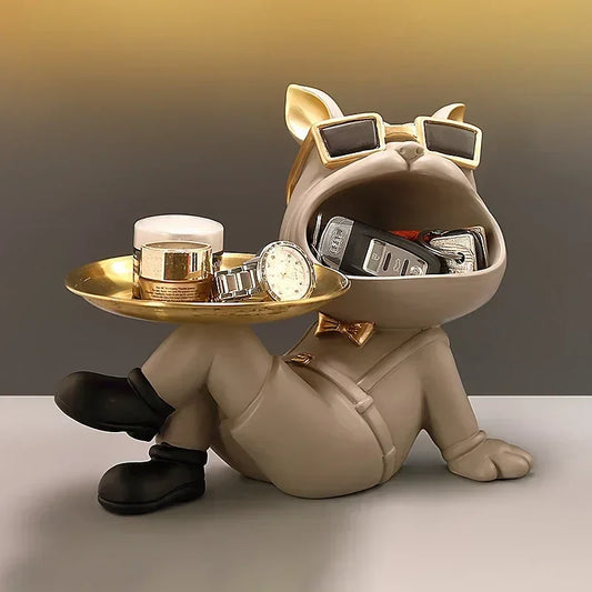 Decorbites™ Französische Bulldogge Harzstatue für stilvolle Wohnzimmerdekoration