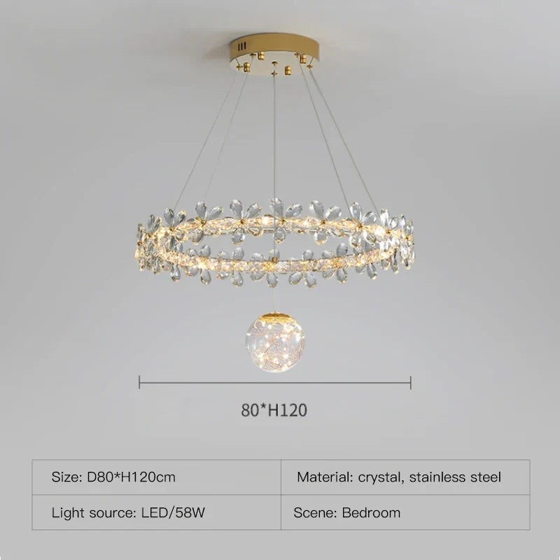 Decorbites™ Gold Kristall Spirale Kronleuchter LED Hängeleuchten für die Heimdekoration