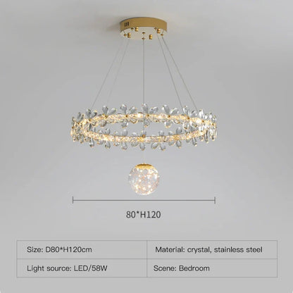 Decorbites™ Gold Kristall Spirale Kronleuchter LED Hängeleuchten für die Heimdekoration