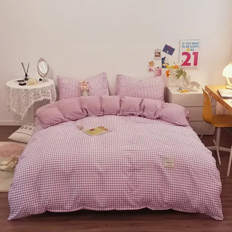 Decorbites™ Japanisches Gittermuster-Bettwäsche-Set für alle Jahreszeiten, Queen/King-Größe Steppdecke