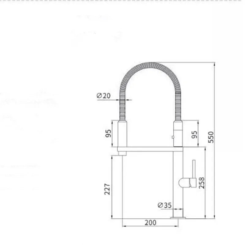 Gold Brass Spring Spout Faucet
