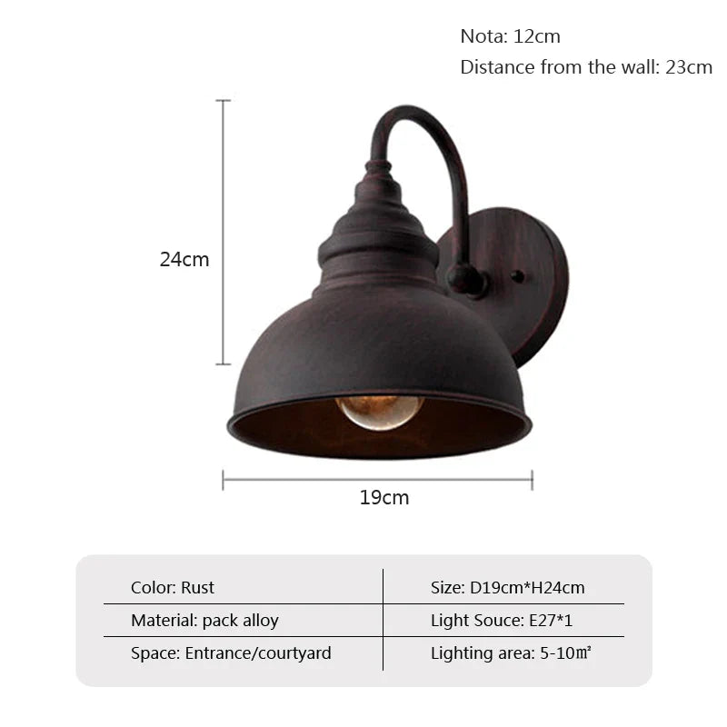 Decorbites™ Industrielle LED-Außen-Wandlampe wasserdicht für Retro-Patio, Wohnzimmer, Bar, Café