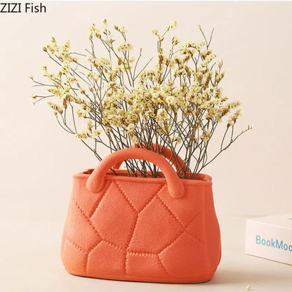 Decorbites™ Handgewebte Keramikvase: Dekorative Blumentopf für Heimdekoration und Blumenarrangements