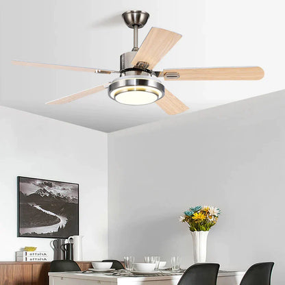 DecorBites™ 52" Stainless Steel Blade Ceiling Fan with LED Light and Remote Control
