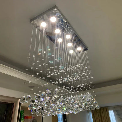 Decorbites™ Kristall-LED-Kronleuchter: Stilvolles rechteckiges Pendellicht für Zuhause, Büro und Café