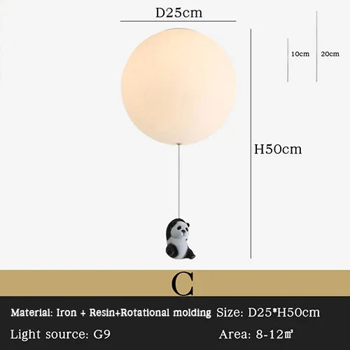 Decorbites™ Kinder Bären LED Deckenleuchter, süße Schlafzimmer-Hängeleuchte für Jungen und Mädchen