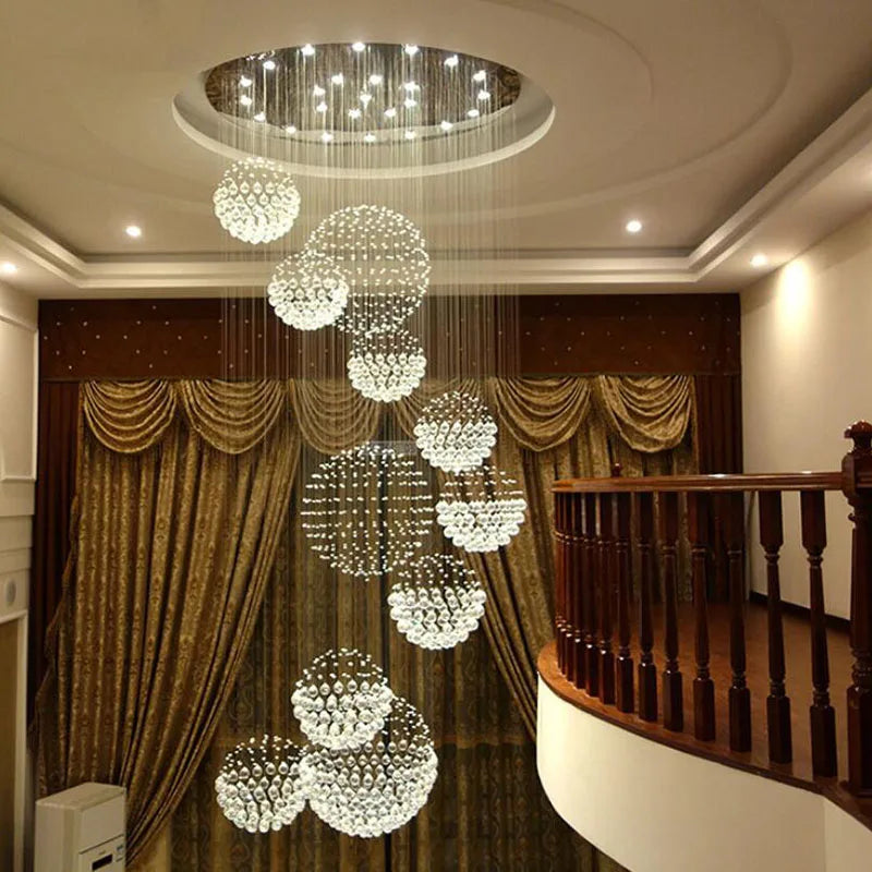 DecorBites™ Crystal Ball Chandelier: Modern Design, Large Size, High Quality, Room Decor Lighting