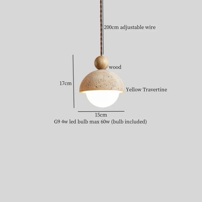 Decorbites™ LED Gelbe Travertin-Hängeleuchte für Vintage-Heimdekoration