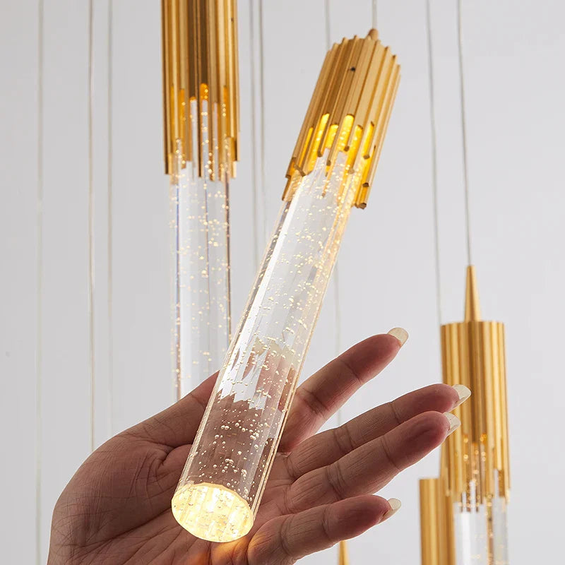 Gold Crystal Kitchen Chandelier 8-Head Design
