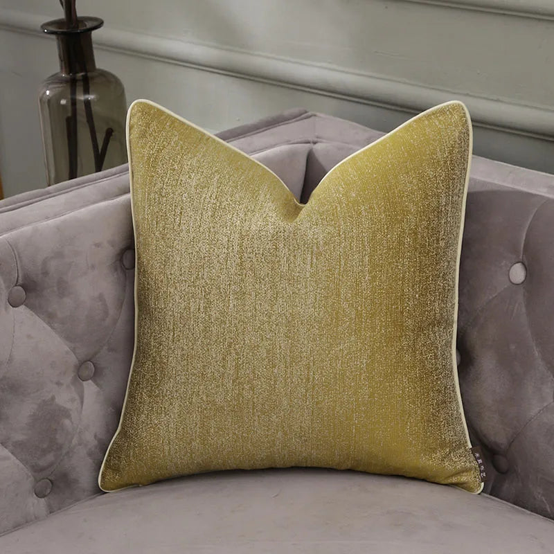 DecorBites™ Frosted Gold Satin Lumbar Pillow Covers - Luxe Sofa Cushion Cases