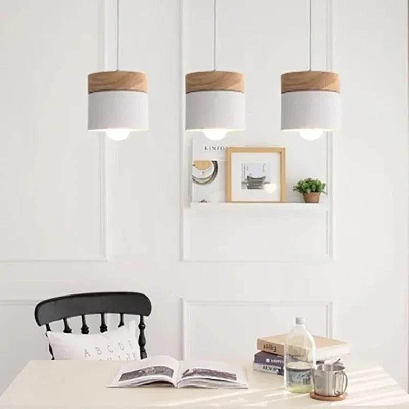 Decorbites™ Bunte Holz-Eisen-Hängeleuchten für modernes nordisches Wohnzimmer-Dekor