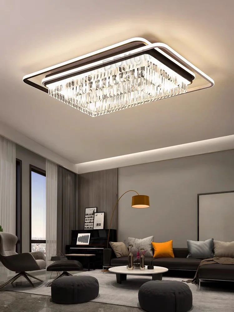 DecorBites™ Crystal Industrial Pendant Chandelier Set for Modern Living Room and Bedroom Decor