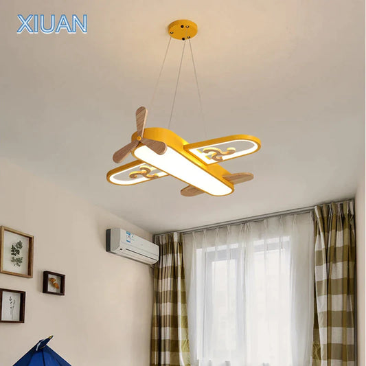 Decorbites™ Kinder-Flugzeug-Anhängerleuchten Holz Metall Wandlampen Kinderzimmer Schule LED